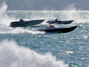 Thomas Vandamme and his Biretta Due crew competing at the 2012 Cowes Torquay Cowes race. Photo: Chris Davies